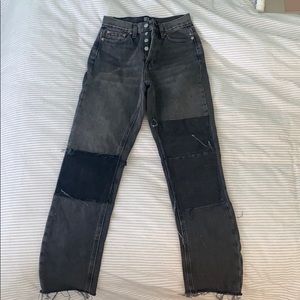 Black straight legged jeans